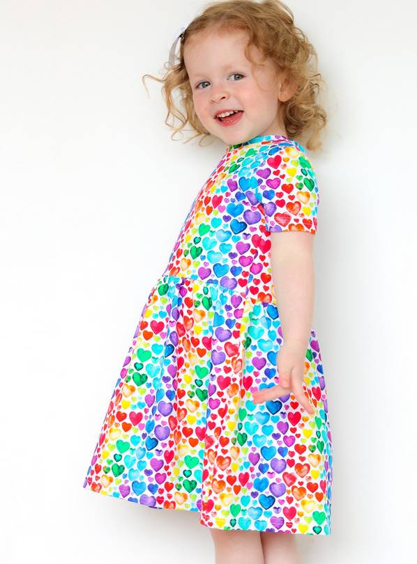 FRED & NOAH Rainbow Heart Dress 5-6 Years